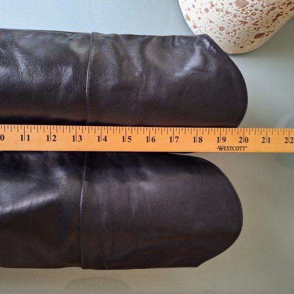 NWT Schutz Black Leather Over the Knee Anaisha Boots Size 5 $340 - Picture 7 of 8